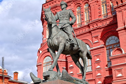 Zhukov monument near National historic museum in Moscow