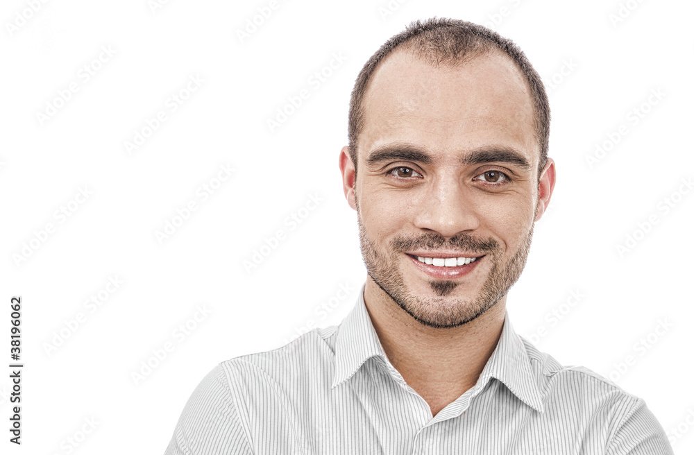 Handsome smiling man. Isolated over white background. Handsome smiling man. Isolated over white background.