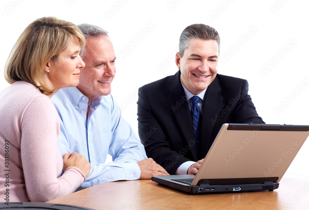 Senior couple with financial adviser. Senior couple with financial adviser.