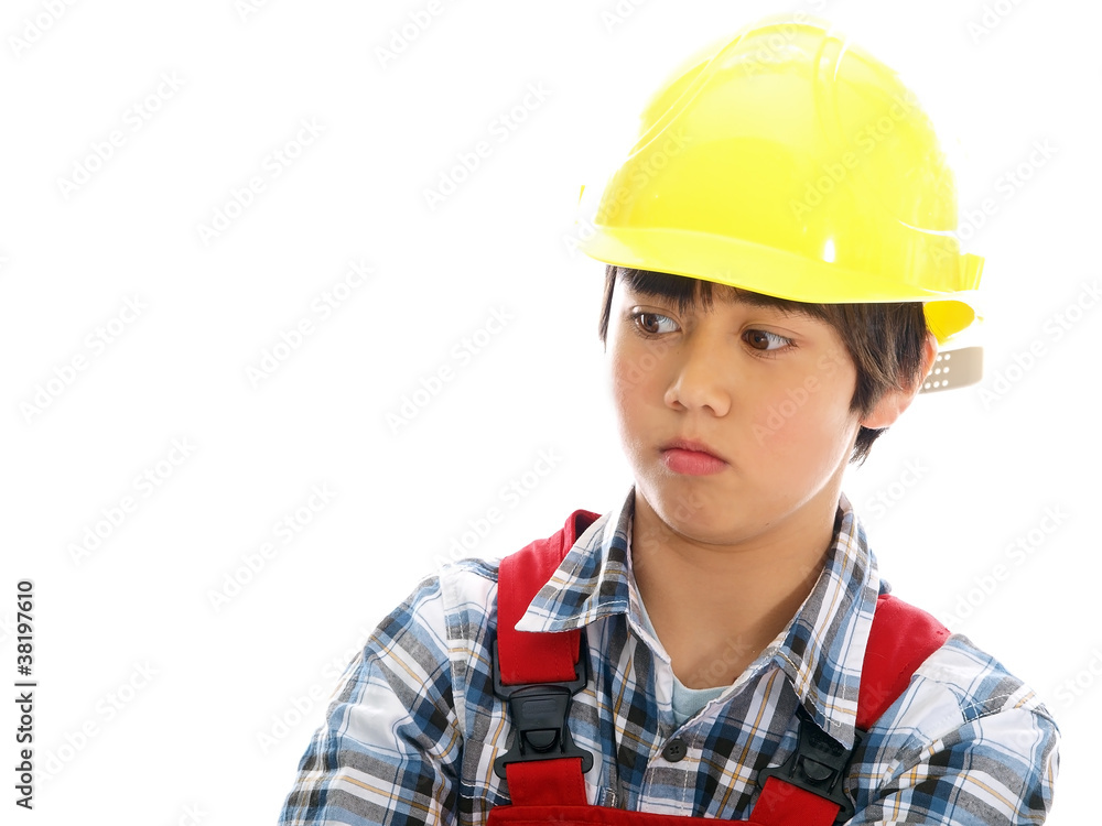 boy wearing construction helmet boy wearing construction helmet