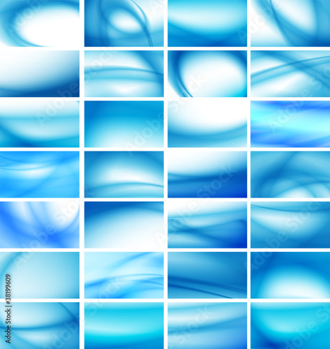 cool blue soft business card template set