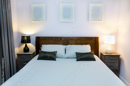 Bedroom with furnishings in a new house.