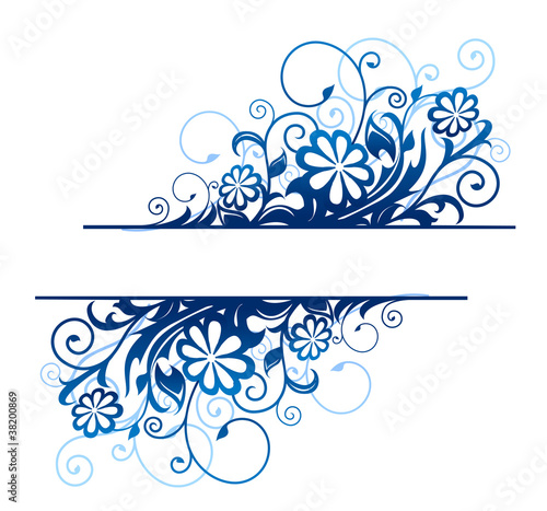 Blue floral border