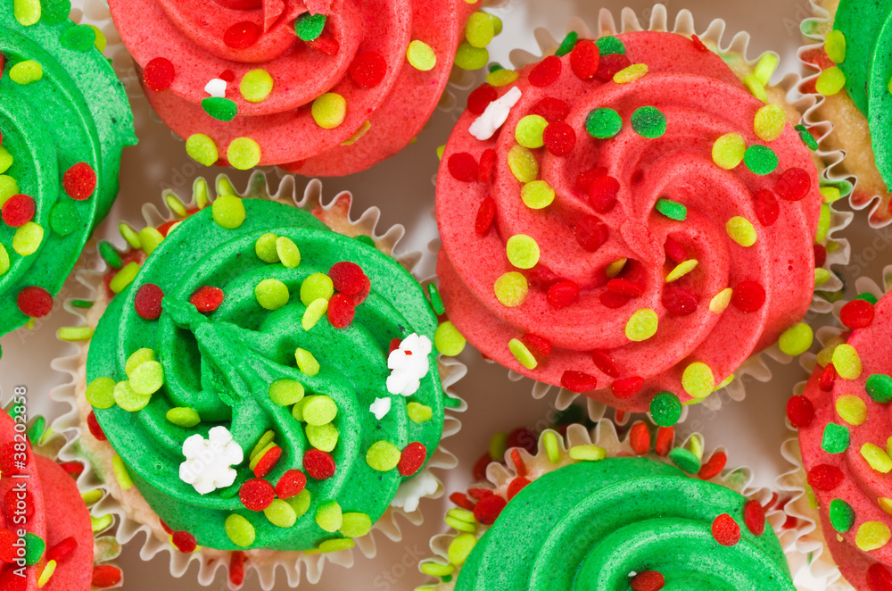 Red and Green Cupcakes