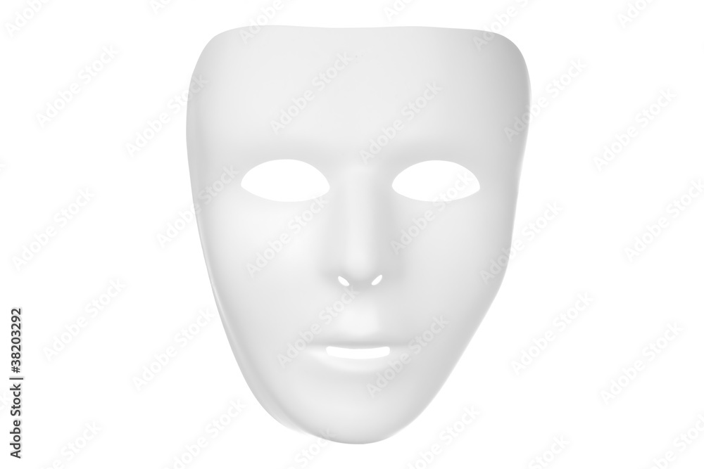 White Mask Isolated on a White Background White Mask Isolated on a White Background