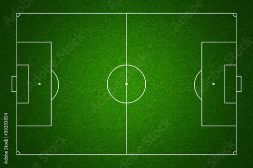 Soccer or football field top view with proper standard markings