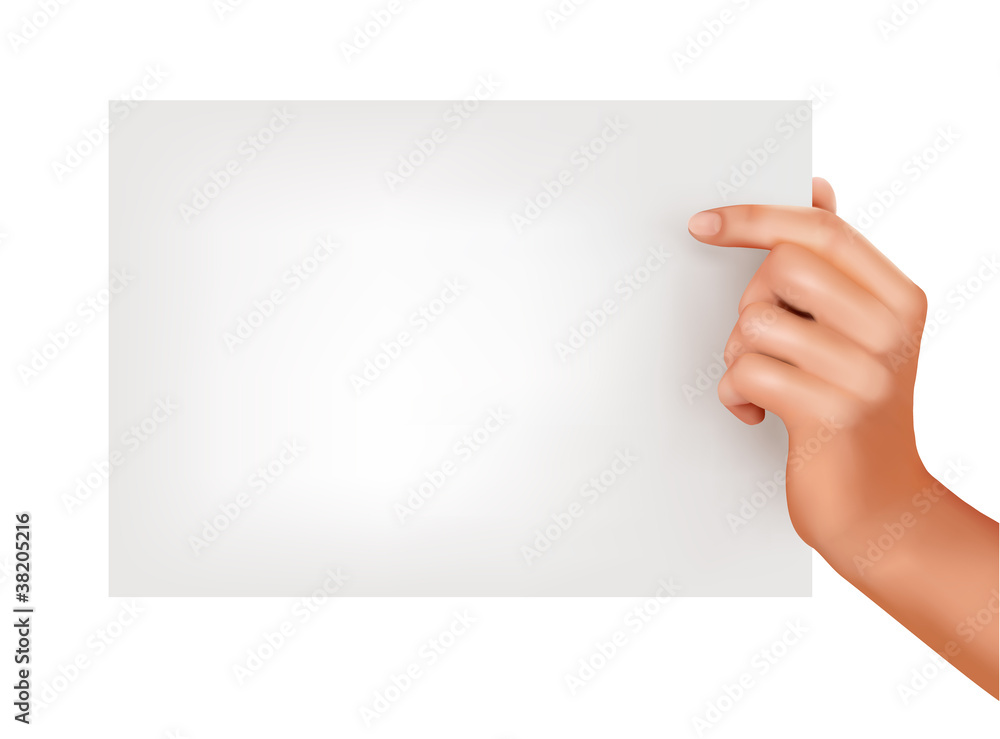 Obraz premium Hand holding business object. Vector illustration
