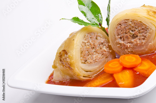 kohlroulade mit reis photo