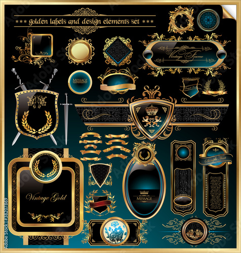 Decorative ornate golden vector frames