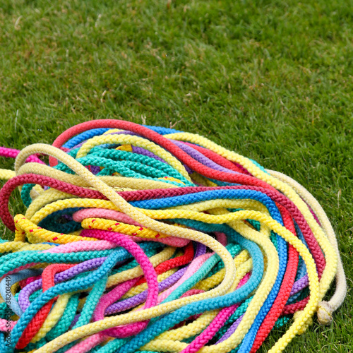 colorful ropes on grass