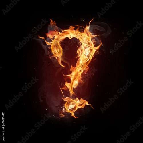 Fire alphabet question mark