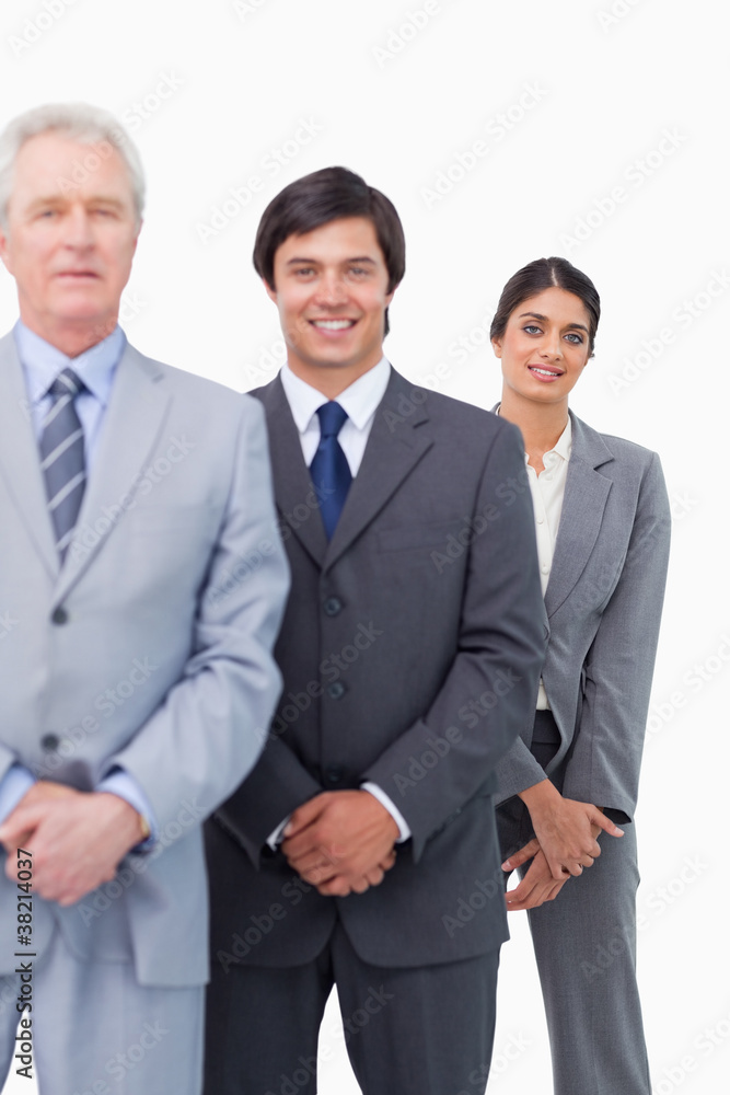 Young businesspeople with their mentor Young businesspeople with their mentor