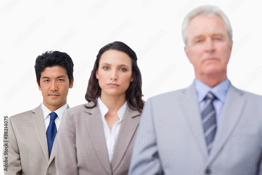 Senior businessman with his employees Senior businessman with his employees