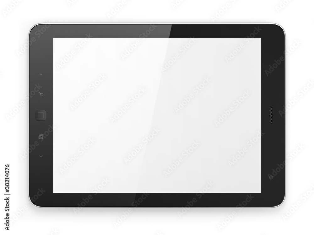 Black tablet pc on white background Black tablet pc on white background