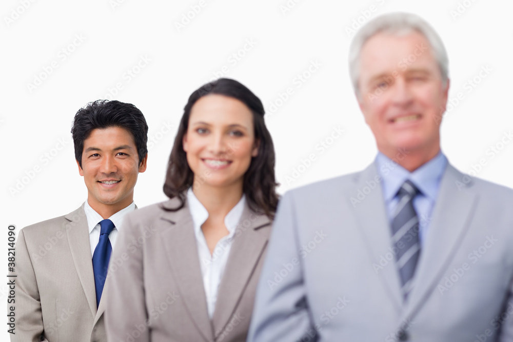 Senior businessman with his team Senior businessman with his team