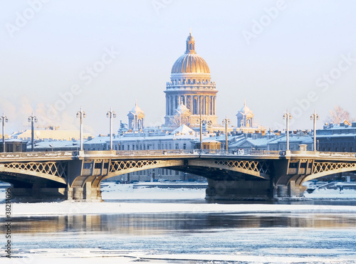 St.-Petersburg. The Annunciation bridge. St. Isaac's Cathedral