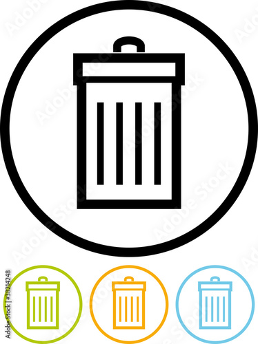Garbage can - Vector icon