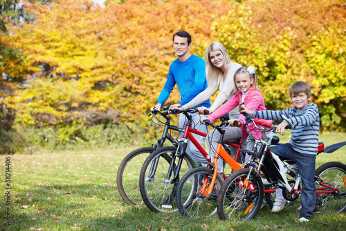 Autumn walk by bicycle