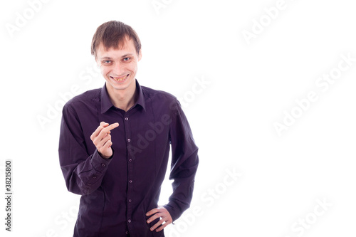 Happy ugly nerd man