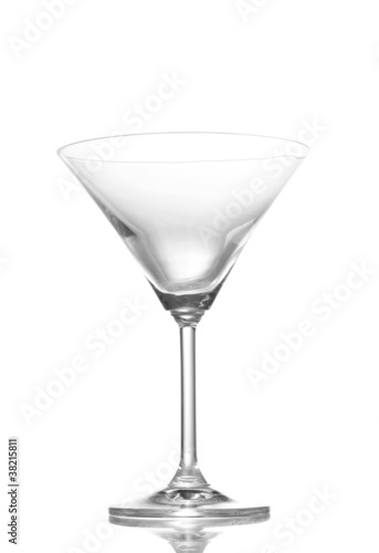empty martini glass isolated on white