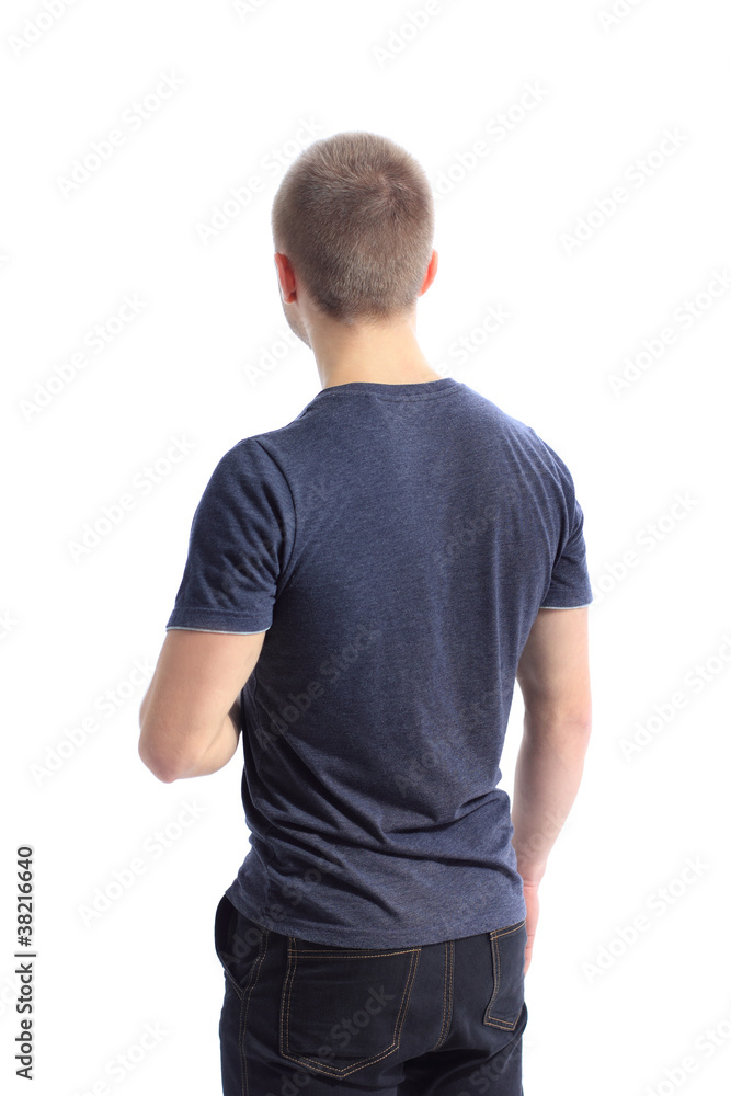 yong business man from the back, isolated on white yong business man from the back, isolated on white