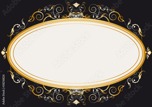 Oval gold retro frame