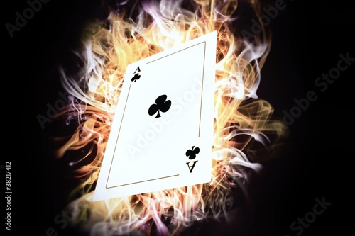 Canvas Print Card on fire.