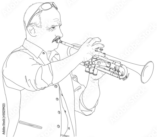 musician performs music the trumpet