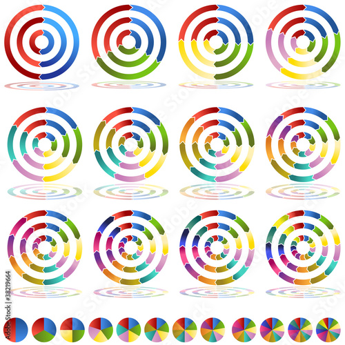 Arrow Wheel Chart Target Icon Set