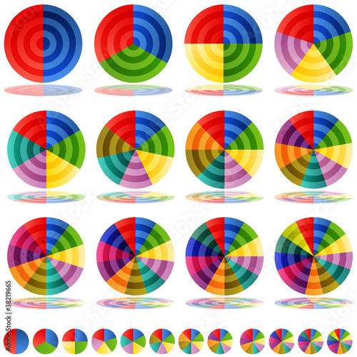 Pie Chart Target Icon Set