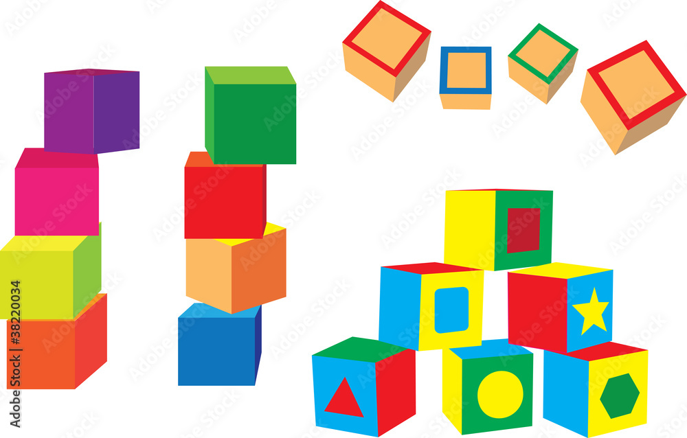 different blocks on a white background different blocks on a white background