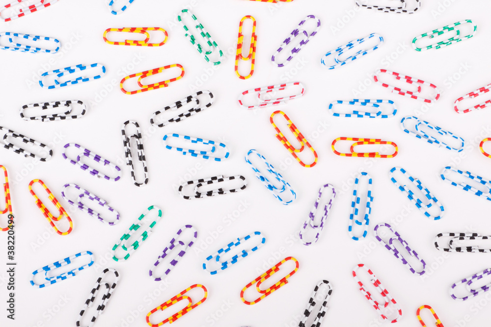 Obraz premium Bunte Büroklammern