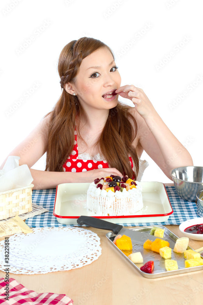 Beautiful cooking woman