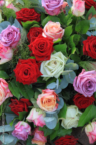 floral rose arrangement in bright colors