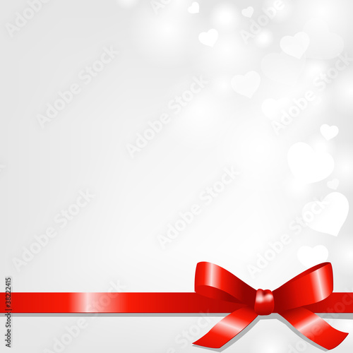 Backgrounds With Red Ribbon And Hearts