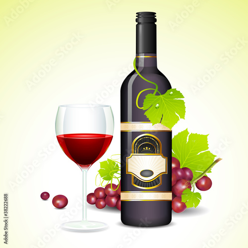 Wine Glass and Bottle