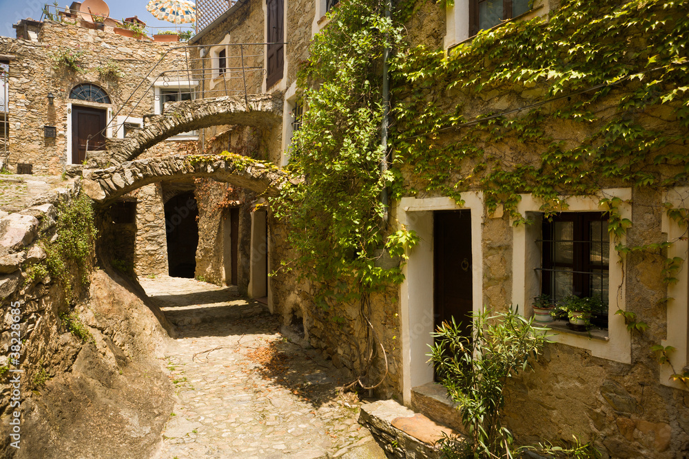 Naklejka premium Castelvecchio di Rocca Barbera liguria Italy