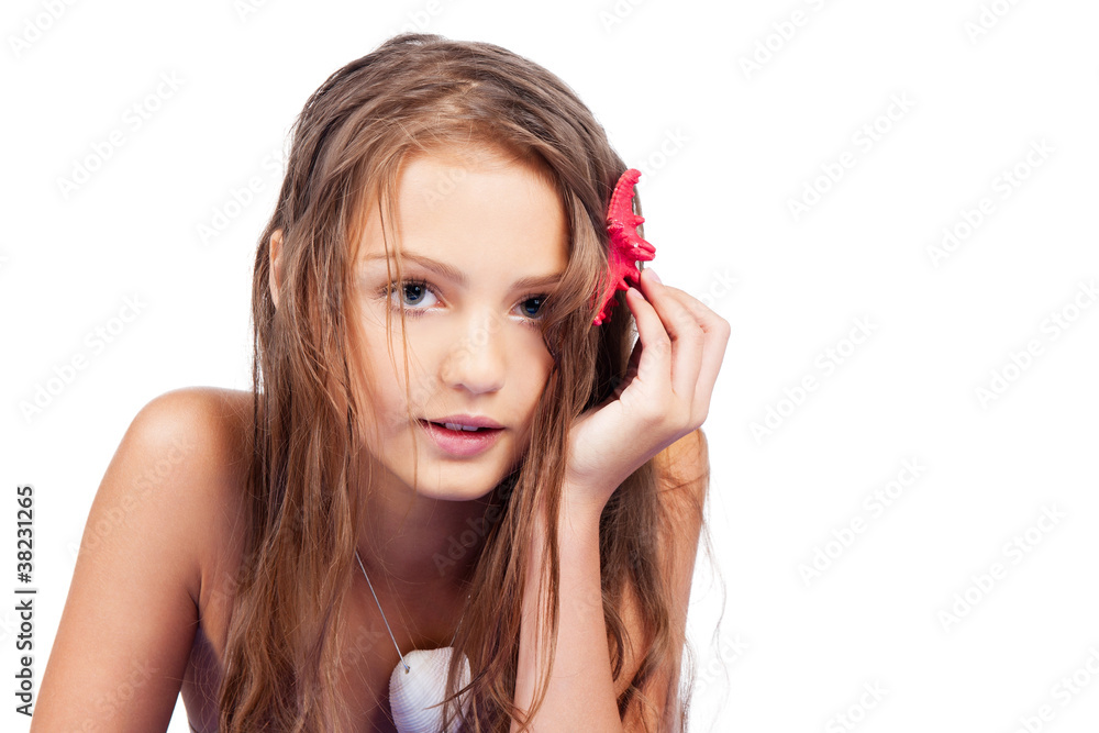 Girl holding shell Girl holding shell