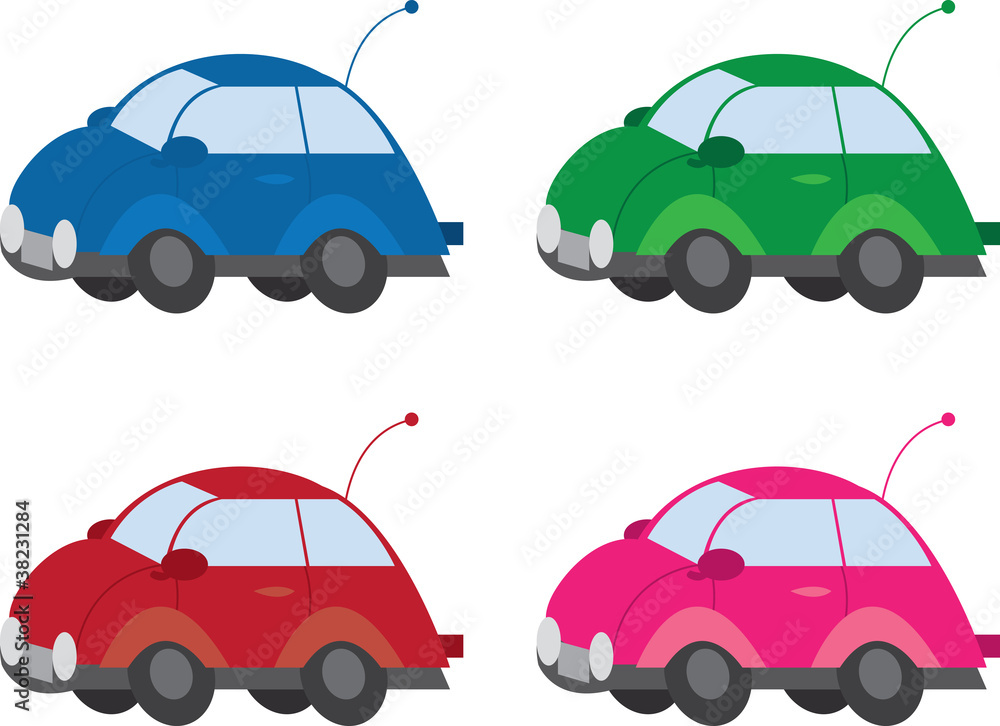 Various colored and isolated cars Various colored and isolated cars