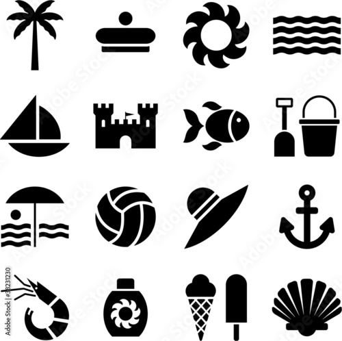 summer/beach pictograms
