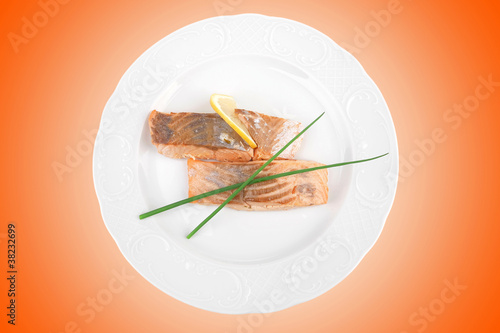 fish entree : roasted salmon fillet
