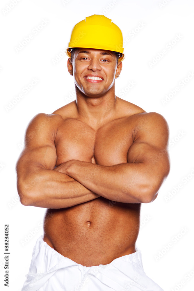 Image of young handsome builder posing Image of young handsome builder posing