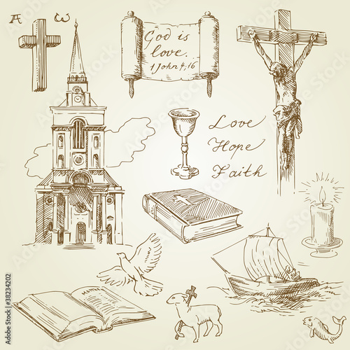 christianity-hand drawn collection #38234202