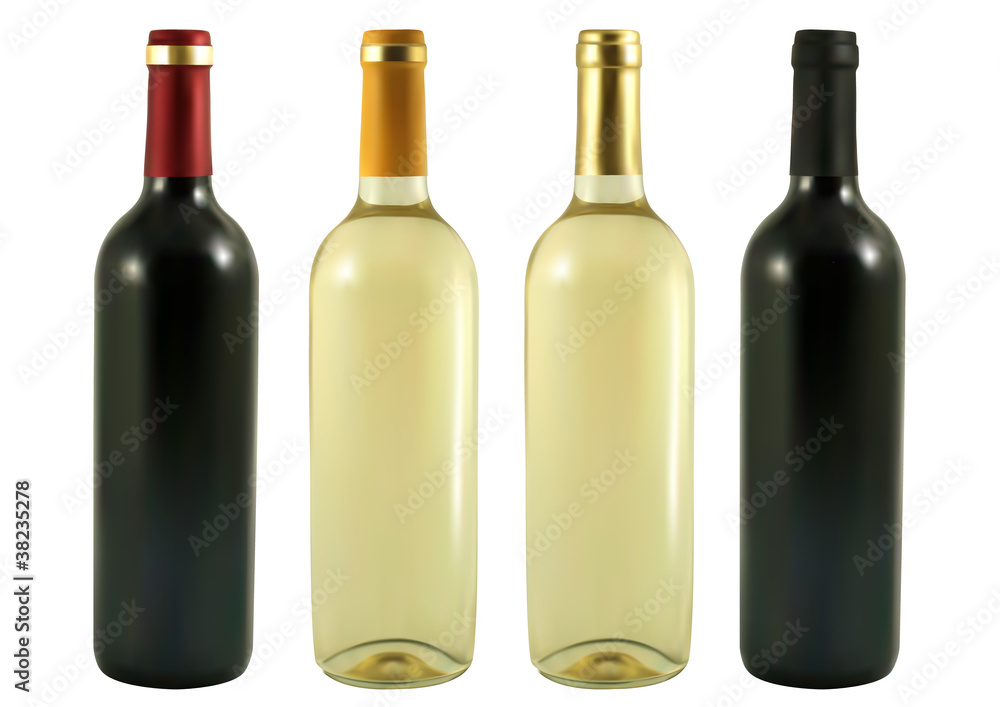 four wine bottles