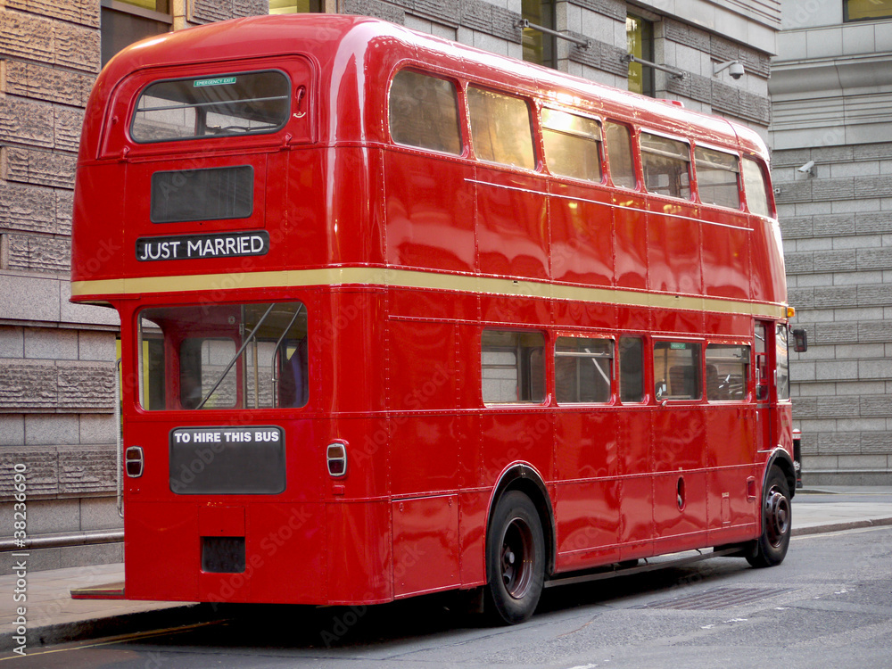 Old fashioned London red bus