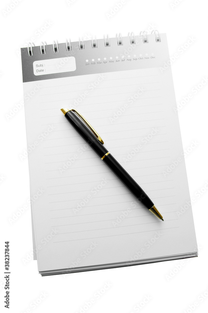 Pen on a Diary with striped paper Pen on a Diary with striped paper