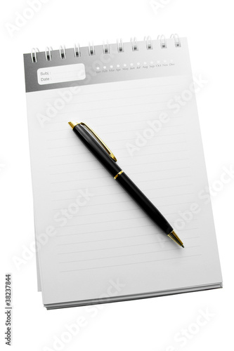 Pen on a Diary with striped paper