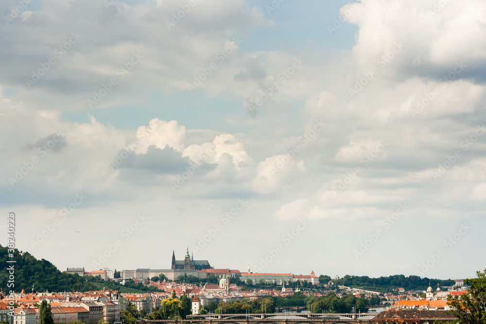 View of the Prague Castle and the river Vltava