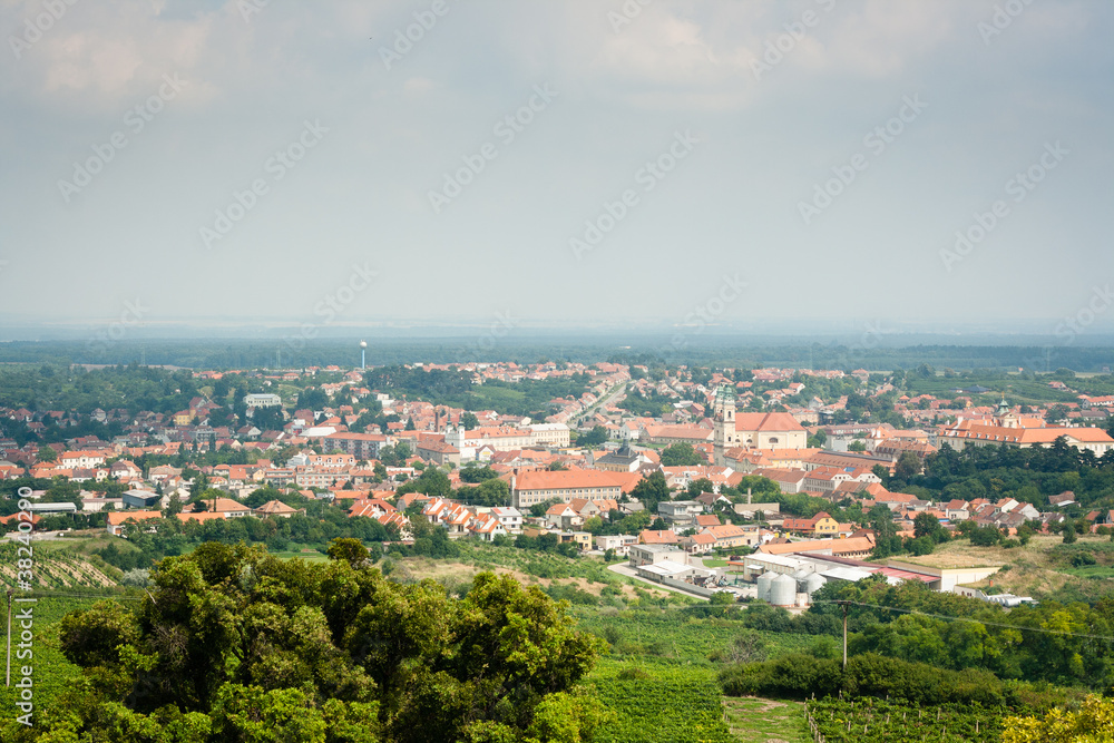 The city of Valtice - view from the Collonade Rajstna