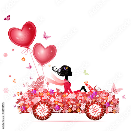 Female flower cars with air valentines #38240285
